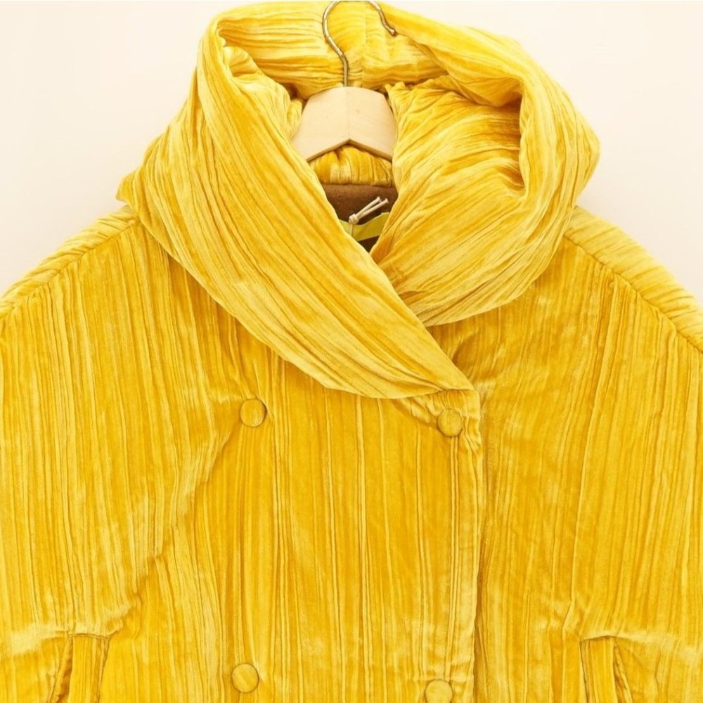Anthropologie OOF Saffron Velvet Puffer Jacket - Picture 14 of 15